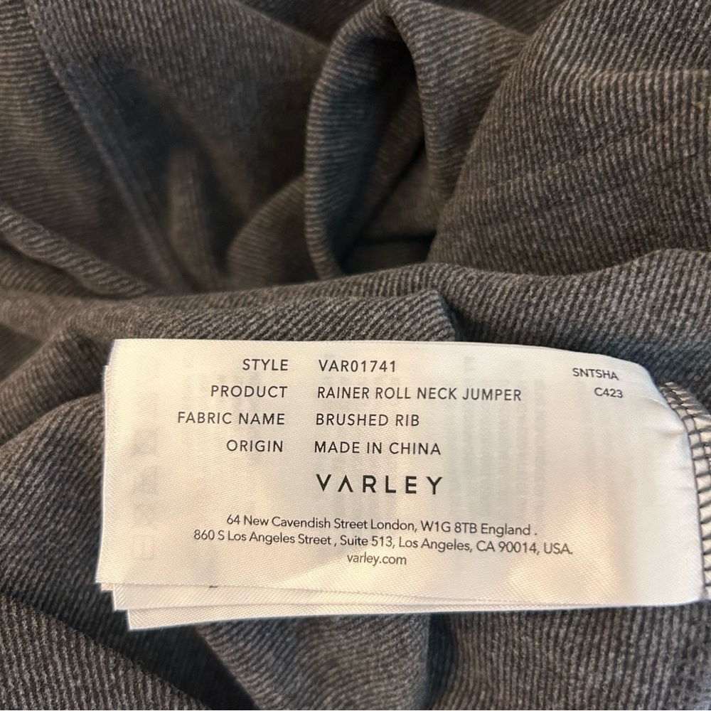 Varley Rainer Roll neck brushed rib turtleneck top size XS - Picture 5 of 12